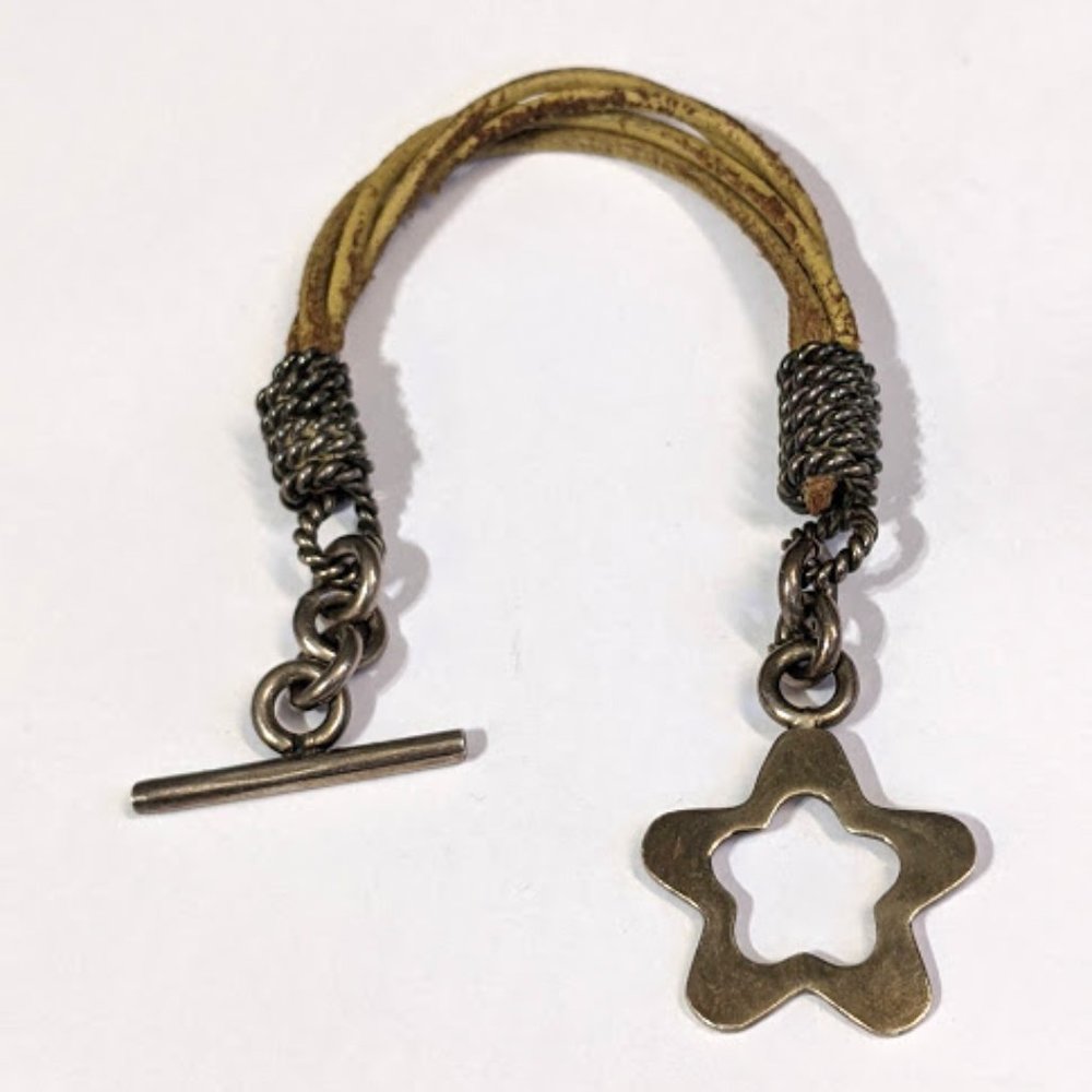 Vintage Braided Wrapped Sterling Star Bracelet
